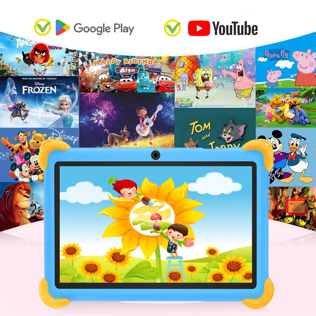 Tablet Infantil BDF 7" | Android 13 | 4GB RAM + 64GB | WiFi | Quad-Core | 4000mAh | Diseño para Niños