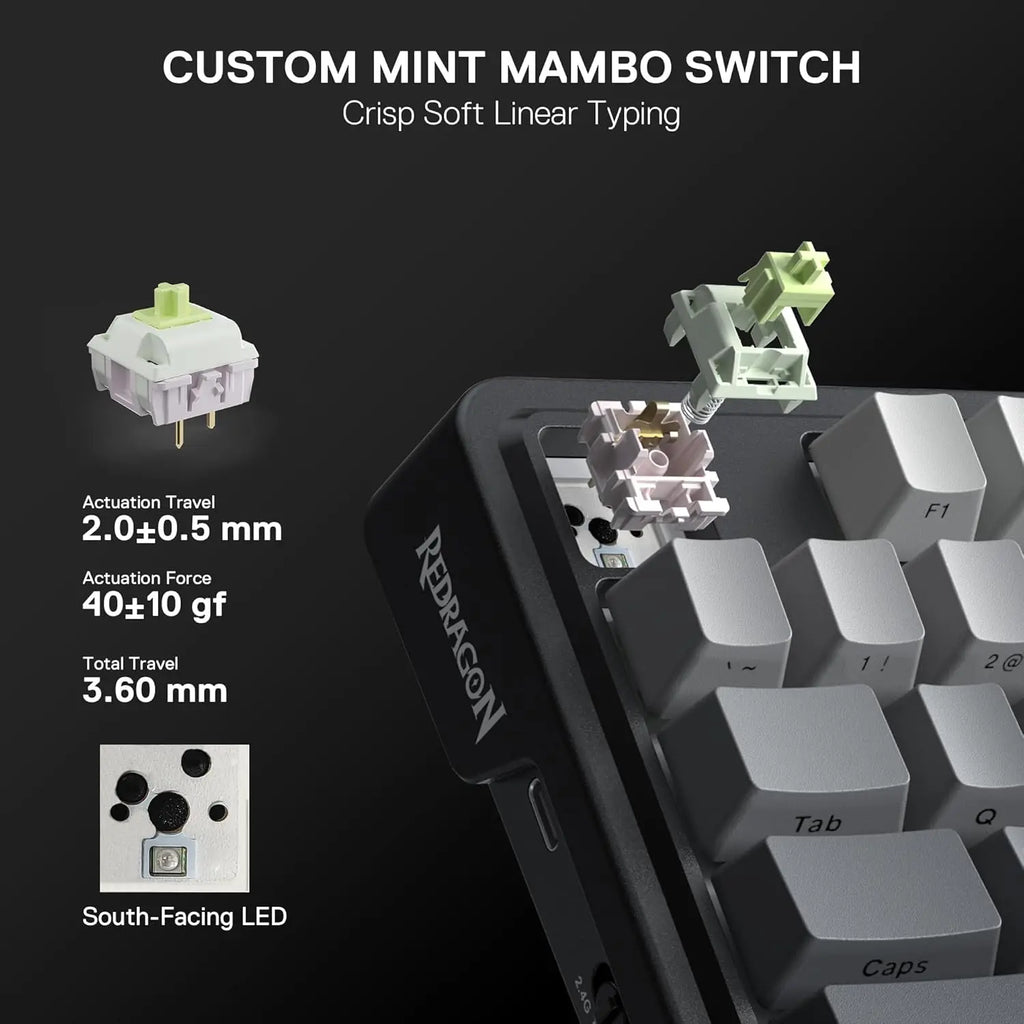 Teclado Mecánico Gaming Redragon K743 PRO | 80% TKL | Gasket RGB | Pantalla TFT | 3 Modos | Redragon K743 PRO 80% TKL Gasket Mechanical Gaming Keyboard RGB TFT Screen 3-Mode