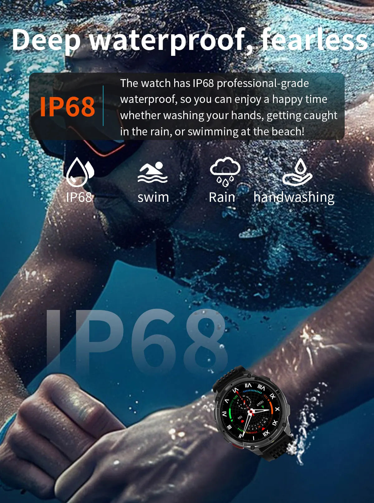 T-REX 3 | Smartwatch Militar 1100mAh | AMOLED 1.7", 10ATM, GPS, 170+ Modos, Linterna LED