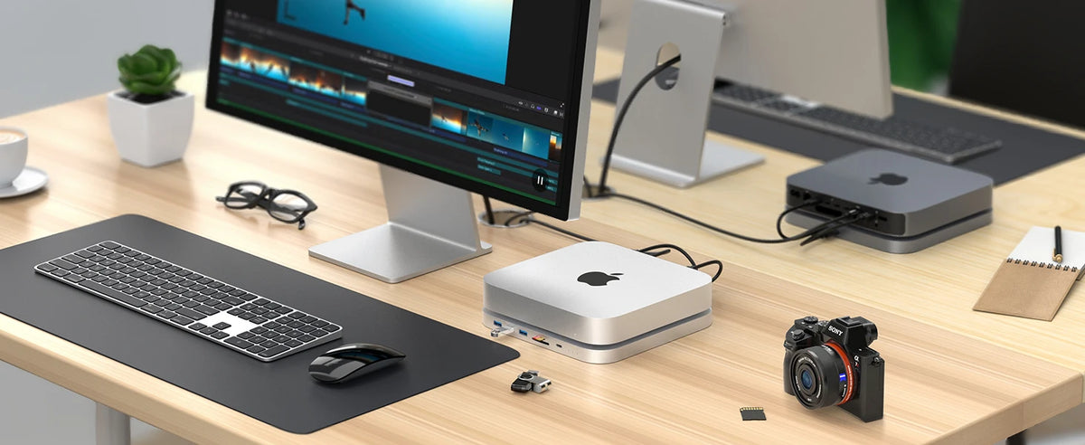 Qwiizlab UH25 Pro USB-C Hub for Mac Mini M1/M2 | 10 Ports | NVMe + SATA SSD | 10Gbps | SD/TF