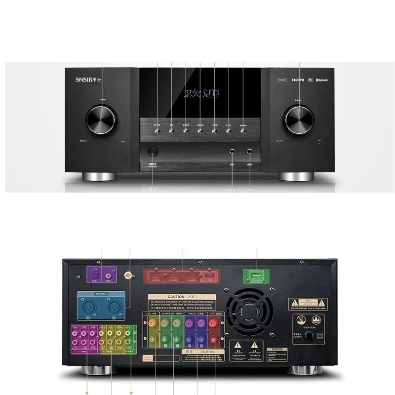 KYYSLB 5.1 Home Theater Audio System | 1600W | DTS Dolby | 12" Subwoofer | Wood Speakers