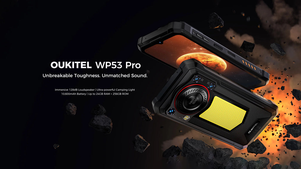 OUKITEL WP53 Pro | Rugged Phone 4G 11000mAh 50MP 128dB Android 15 | NFC IP68