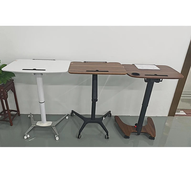 Pneumatic Mobile Laptop Desk | Gas-Lift & Locking Wheels | Escritorio Ajustable