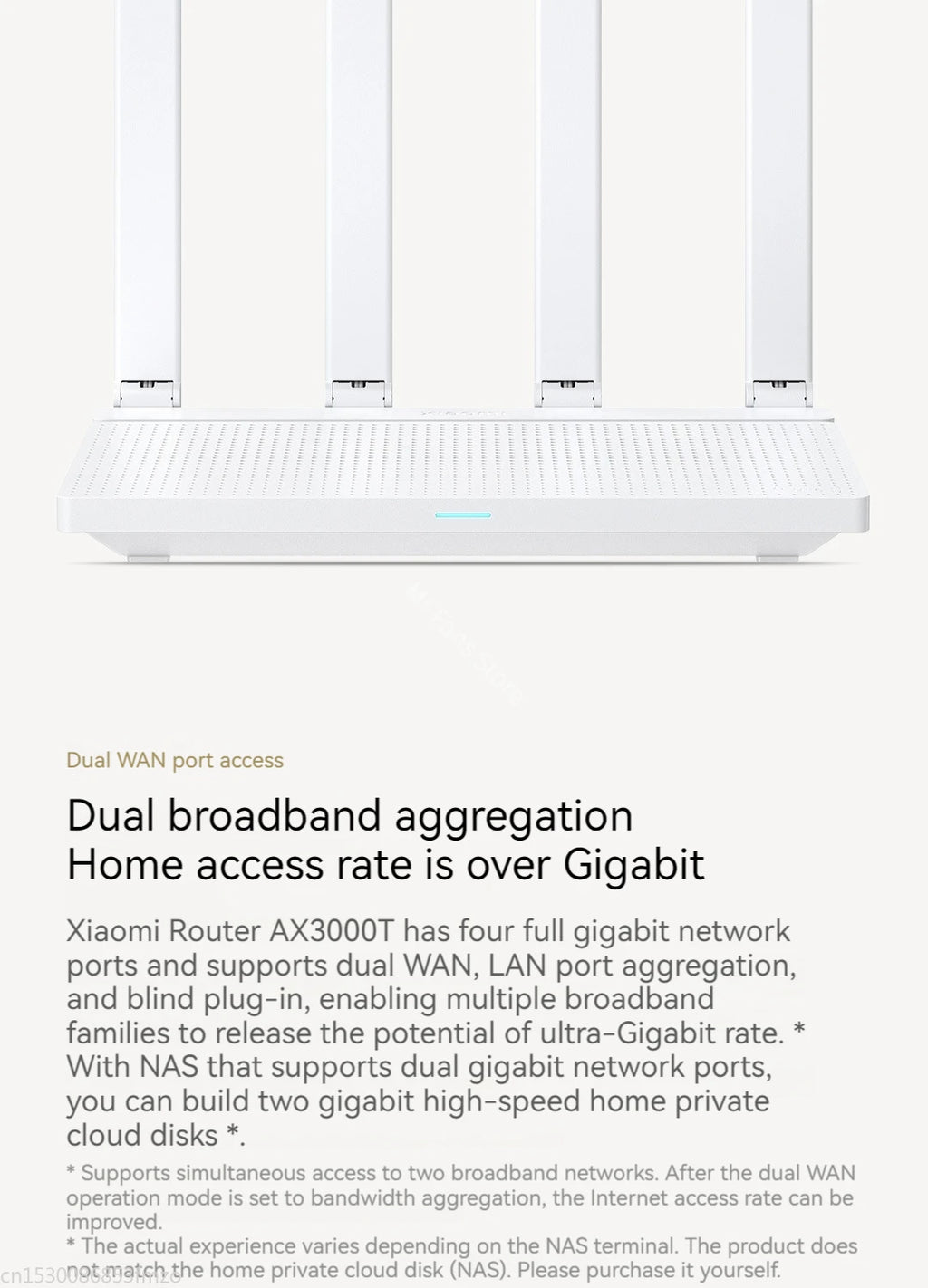 Xiaomi Router AX3000T WiFi 6 Mesh | 3000Mbps | NFC | 256MB | 128 Dispositivos | Gaming | Control Parental | MiWiFi