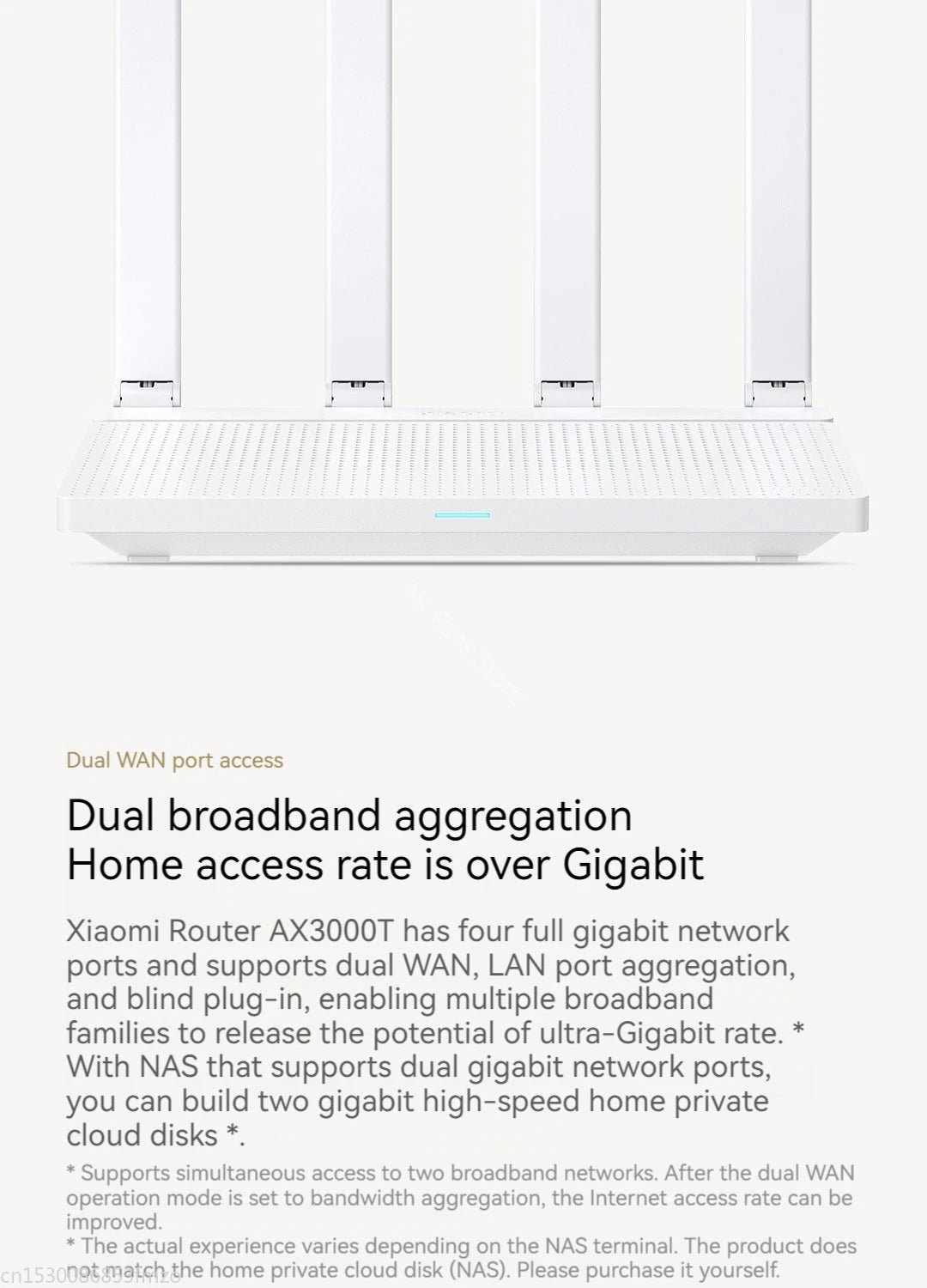Xiaomi Router AX3000T WiFi 6 Mesh | 3000Mbps | NFC | 256MB | 128 Dispositivos | Gaming | Control Parental | MiWiFi
