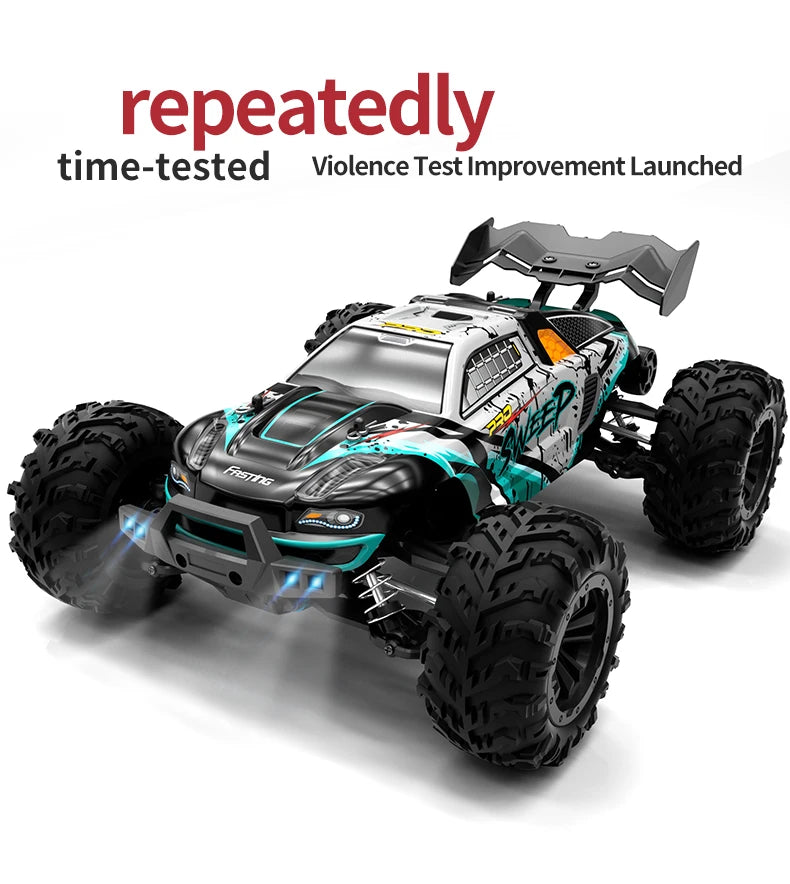 RC Monster Truck 4WD Brushless — 75km/h Off-Road 1/16 Scale | LED Headlights & Metal Parts