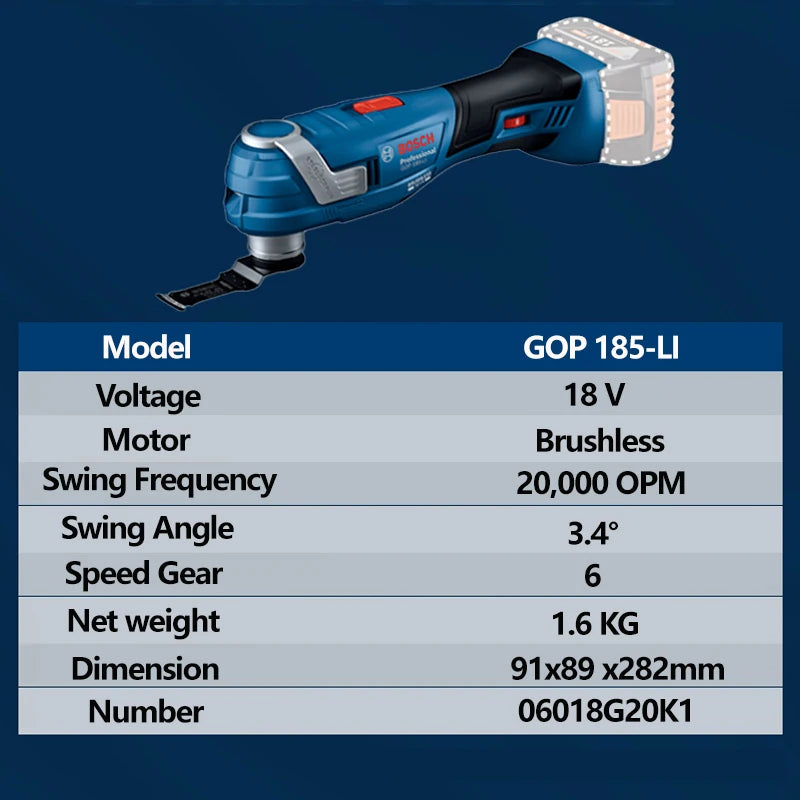 Bosch GOP 185-Li | 18V Brushless Cordless Oscillating Multi-Tool