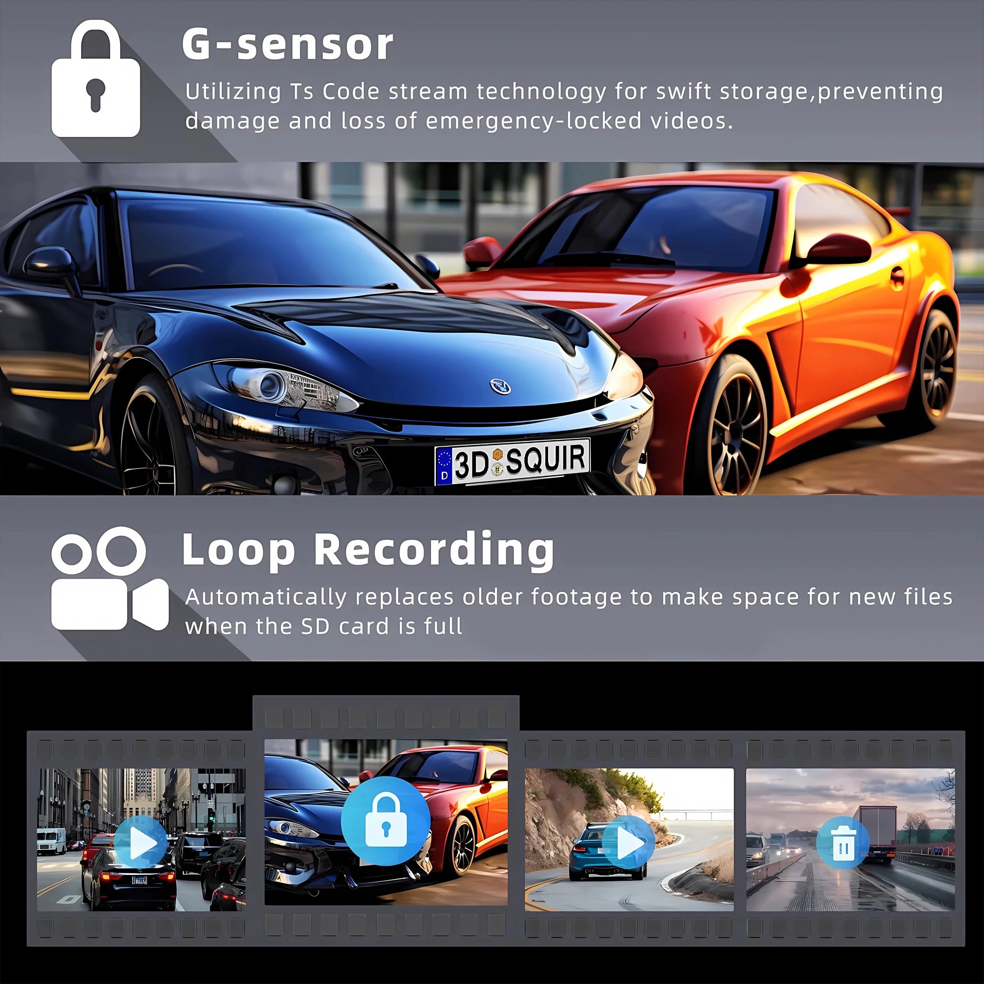 Dashcam 4K+2.5K WiFi GPS Doble Lente – Visión Nocturna, Monitor Estacionamiento 24H, Caja Negra
