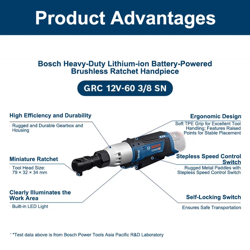 Bosch GRC 12V-60 | 3/8in Brushless Cordless Ratchet | 60Nm