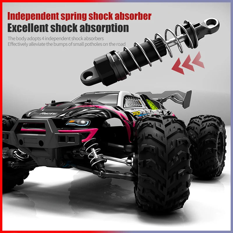 RC Monster Truck 4WD Brushless — 75km/h Off-Road 1/16 Scale | LED Headlights & Metal Parts