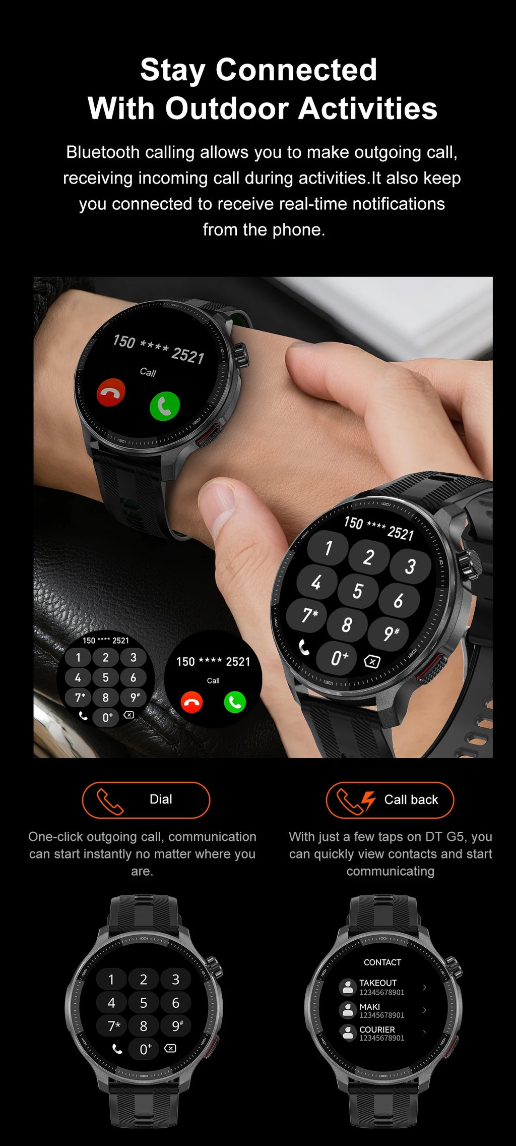 Smartwatch DT G6 2026 | AMOLED 1.43" | GPS + Mapas Offline | 3ATM | 4GB | Outdoor