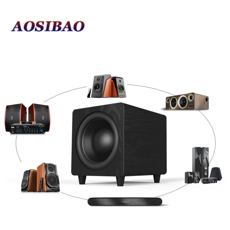 AOSIBAO M10D | Subwoofer Activo 10" 300W | HIFI Home Theater | Caja Madera | altson.shop