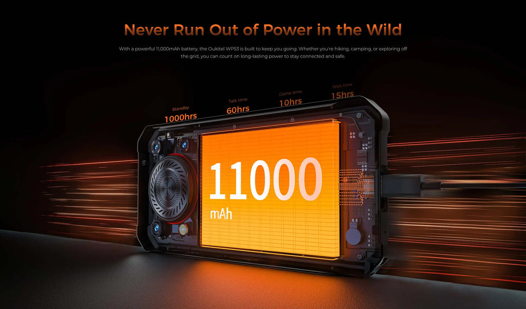 OUKITEL WP53 | Rugged Phone 4G 11000mAh 13MP Android 15 | NFC IP68 128dB
