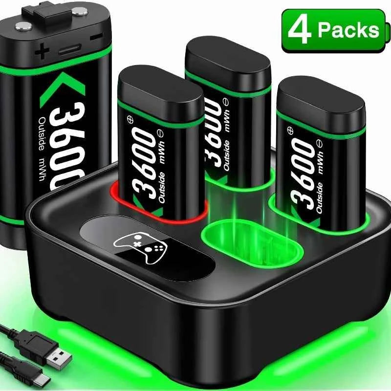 Baterías Recargables para Control Xbox One / Series X | Estación de Carga LED