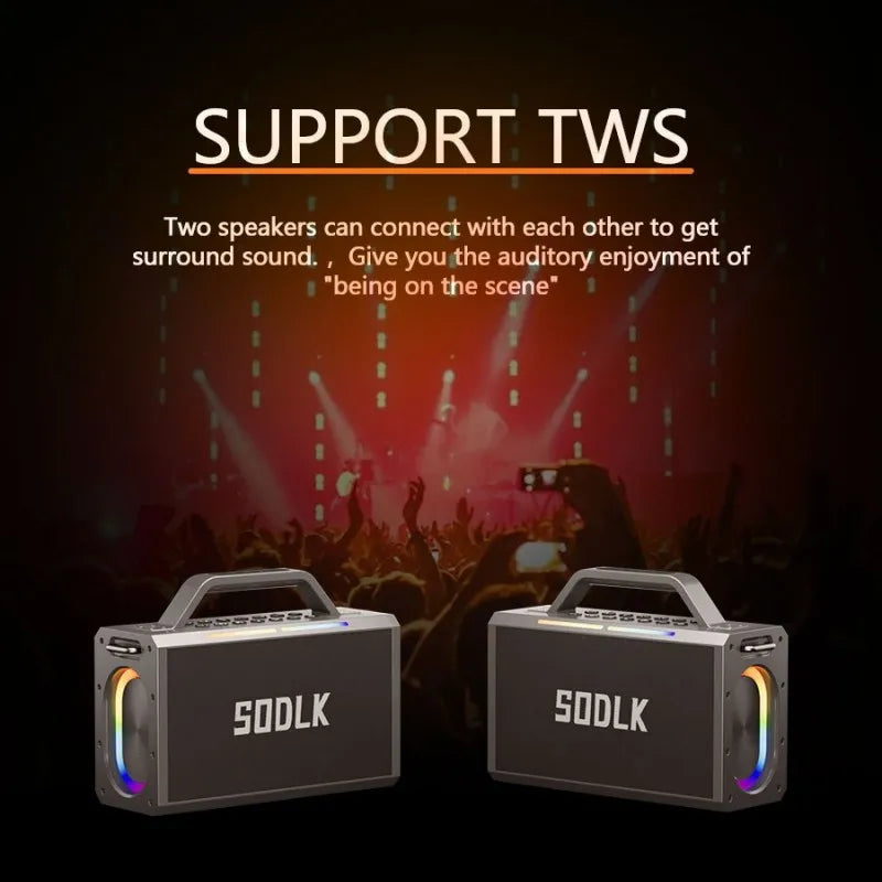 SODLK S1115 | Bocina Bluetooth 200W TWS Karaoke | Batería 24000mAh, RGB, Impermeable