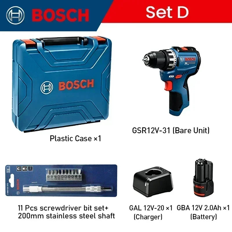 Bosch GSR12V-31 | 12V Cordless Drill Driver | High Torque