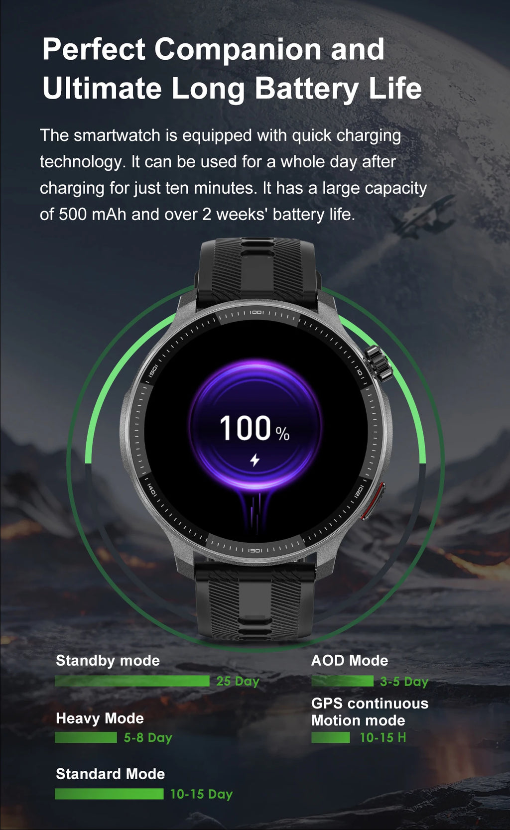 Smartwatch DT G6 2026 | AMOLED 1.43" | GPS + Mapas Offline | 3ATM | 4GB | Outdoor
