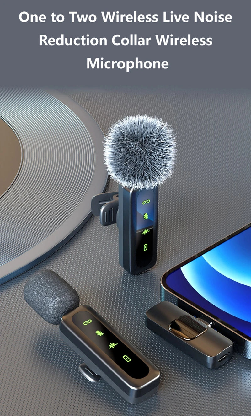 Wireless Lavalier Microphone | Rechargeable Clip-On Mic | iPhone & USB-C