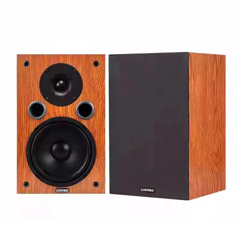 LONVIN D2/D3 | Bocinas Pasivas HIFI 6.5" | 2 Vías, Silk Dome Tweeter, Madera MDF