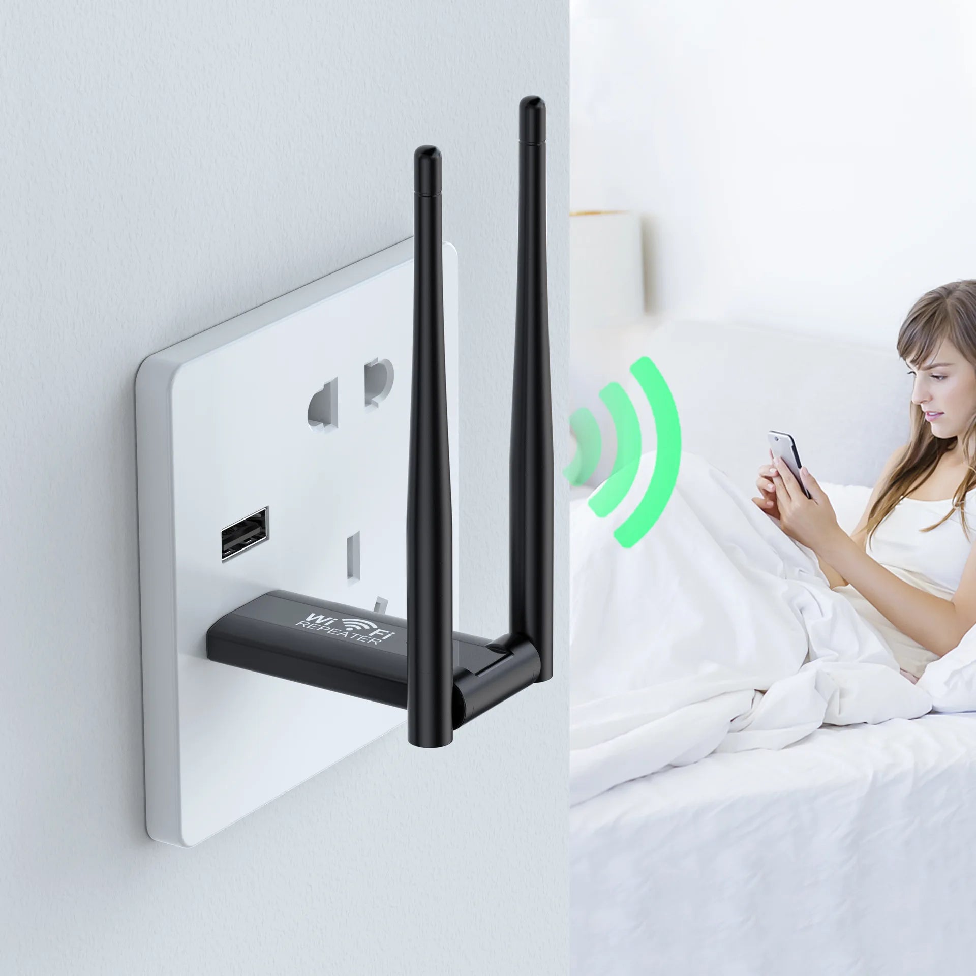 Amplificador WiFi USB 300Mbps | Repetidor & Extensor de Señal 2.4GHz | Plug & Play | Hogar y Oficina