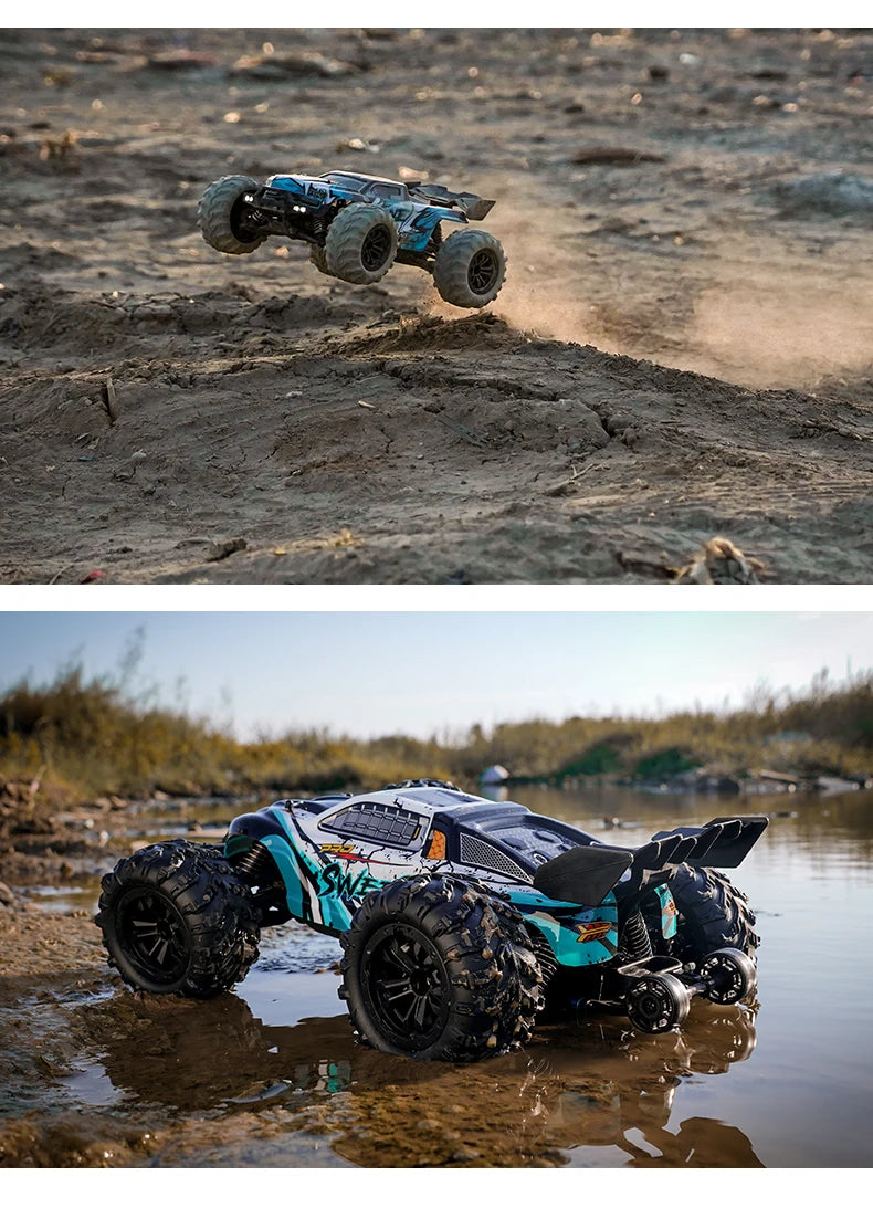 RC Monster Truck 4WD Brushless — 75km/h Off-Road 1/16 Scale | LED Headlights & Metal Parts