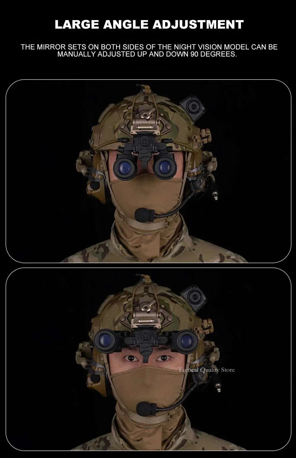 AN/PVS31 Binocular Night Vision Goggles Dummy Model | Airsoft Helmet Prop | Cosplay & Film | BK/TAN