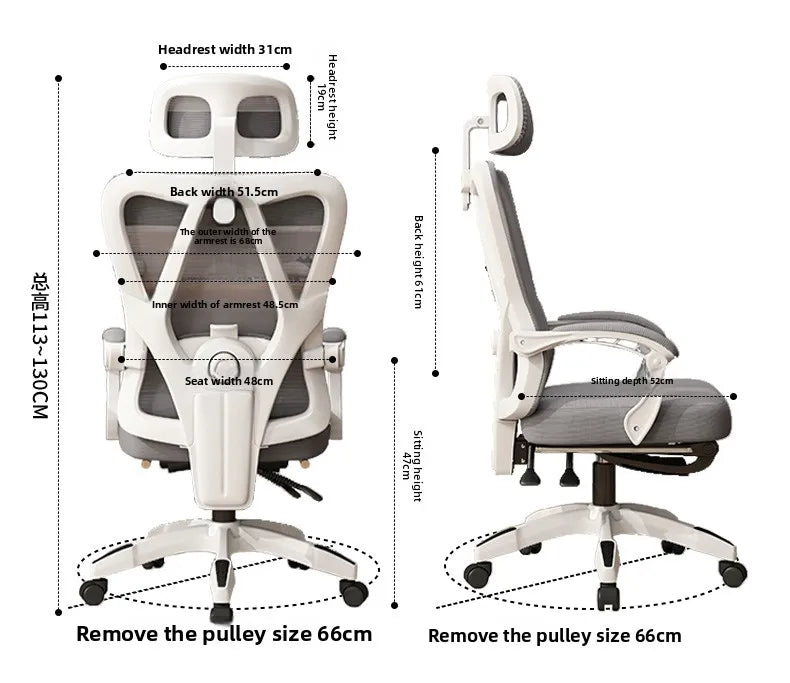 Ergonomic Office Chair | Reclining & Footrest | Lumbar