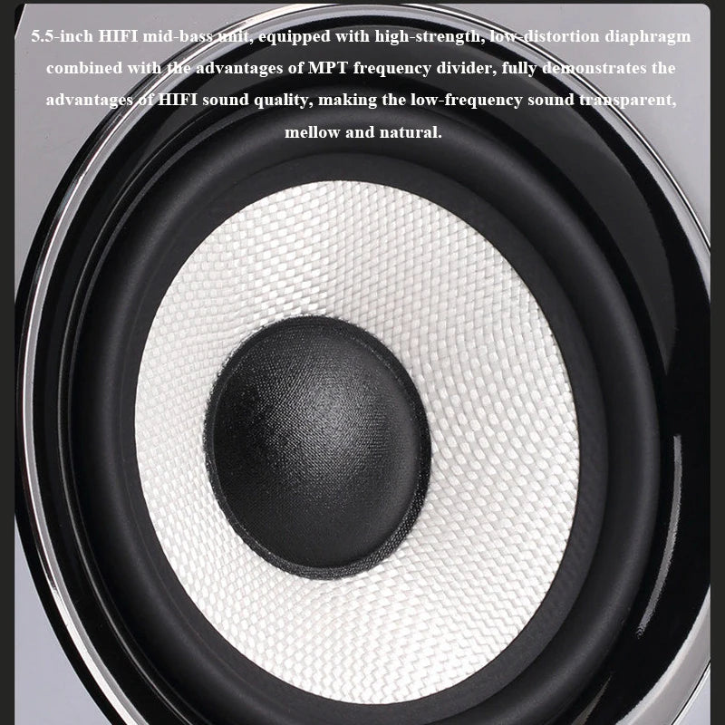 Altavoces Pasivos HiFi de Estantería 5.5" | 100W | 3 Vías | Caja de Madera | Par | 5.5" HiFi Passive Bookshelf Speakers 100W 3-Way Wooden Cabinet Pair