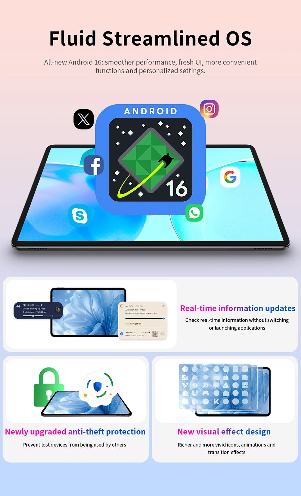 Tablet Teclast P50T 11" | Android 16 | 16GB RAM + 128GB | Octa-Core | 90Hz | 8000mAh | GPS | WiFi 5 | Netflix