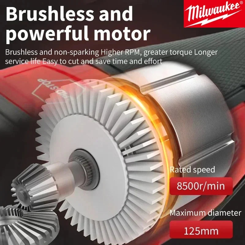 Milwaukee-Compatible 18V | 125 mm Brushless Angle Grinder