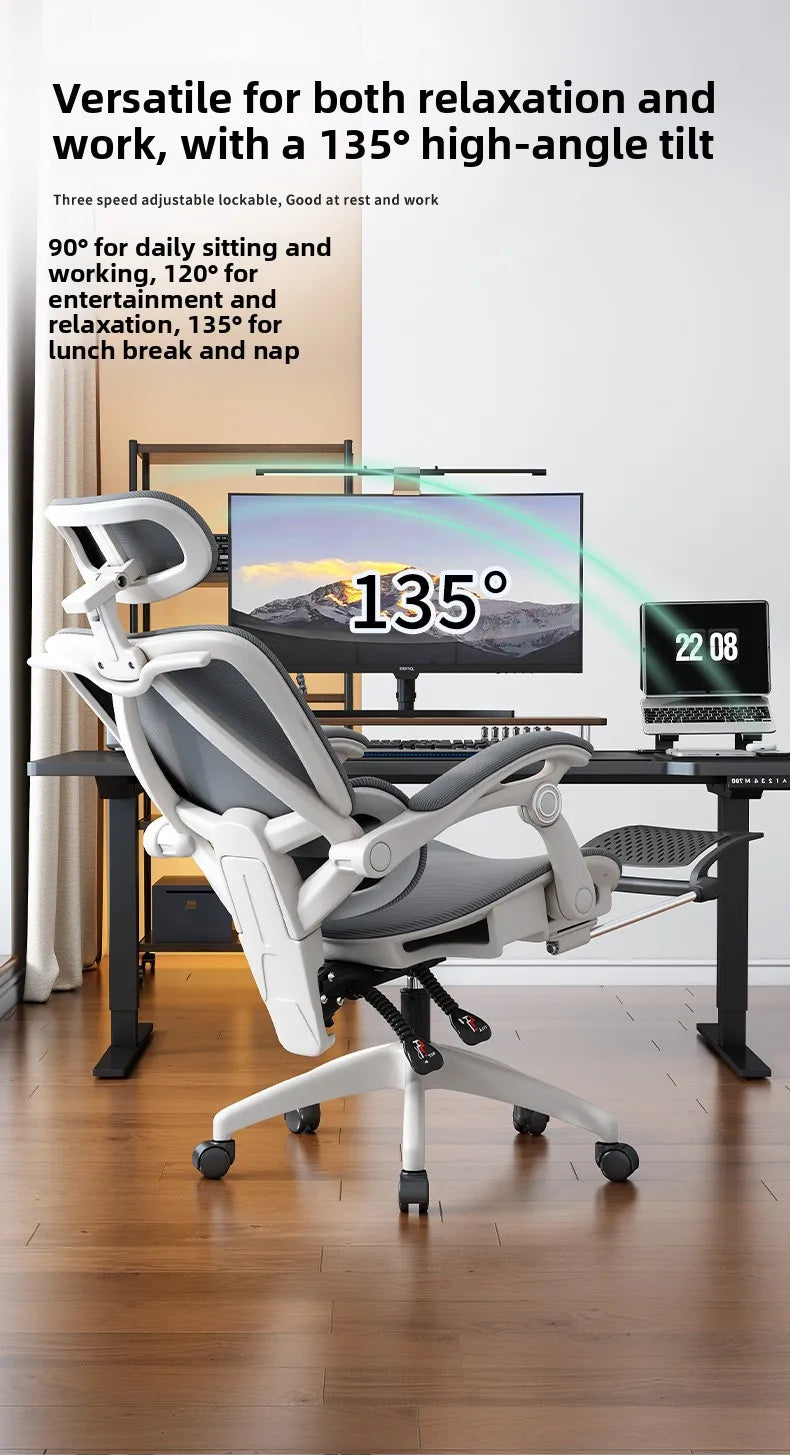 Ergonomic Office Chair | Reclining & Footrest | Lumbar