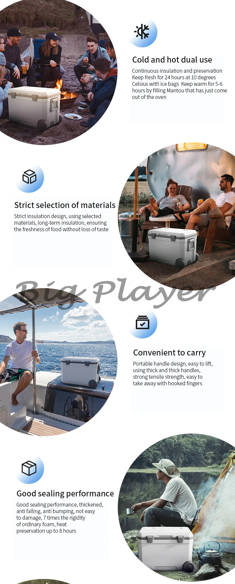Insulated Cooler Box | Portable Outdoor Food Storage / Nevera portátil aislada