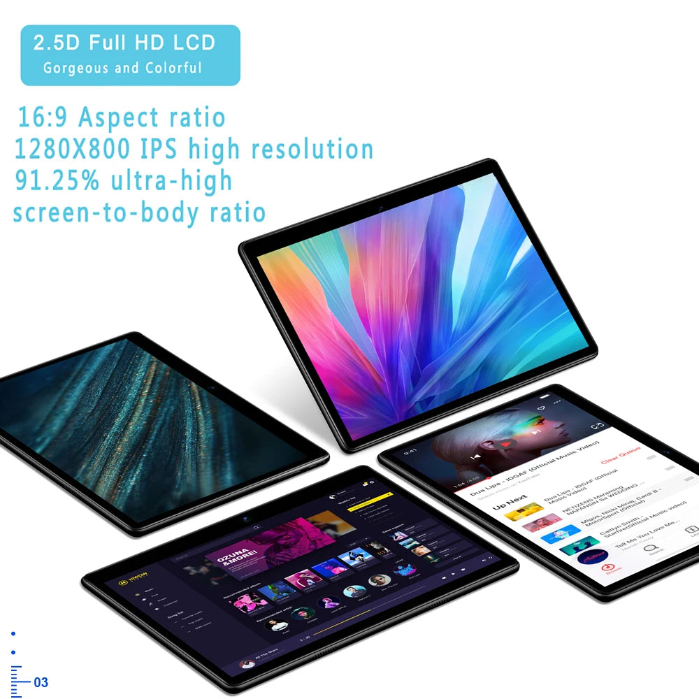 Tablet BDF S10 10.1" | Android 13 | 6GB RAM + 128GB | 4G LTE | Octa-Core | 5000mAh | IPS 1280x800