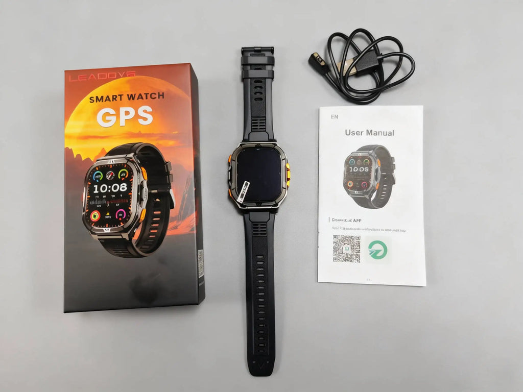 GPS Smartwatch 2026 Rugged | AMOLED 1.96" | NFC | 10m Waterproof | Bluetooth 5.3 | Men Outdoor | Smartwatch GPS 2026 Resistente | AMOLED 1.96" | NFC | Resistente al Agua 10m | Bluetooth 5.3 | Hombre Exterior