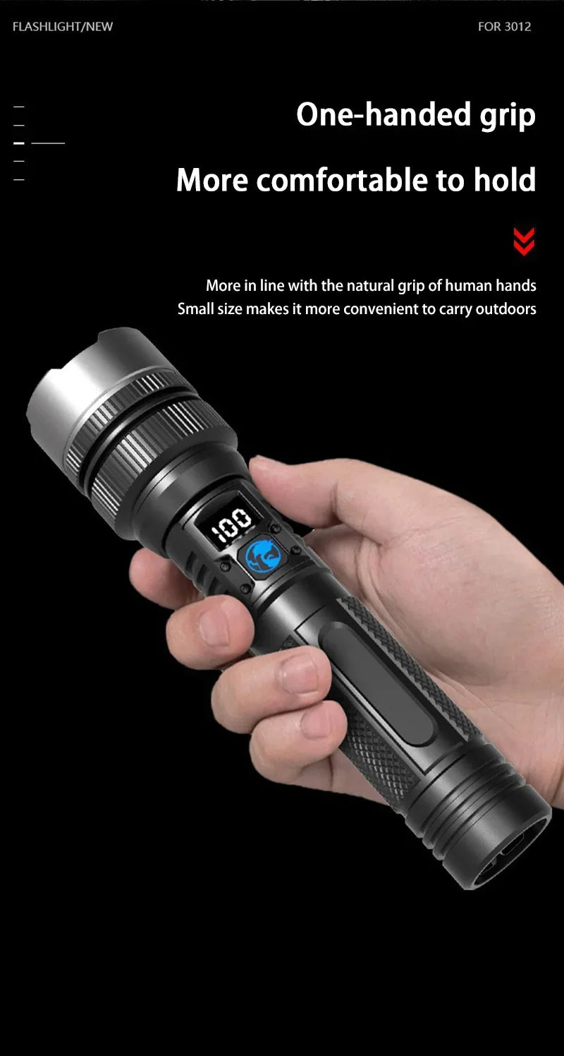 Rechargeable LED Flashlight | Adjustable Zoom | Linterna para Camping