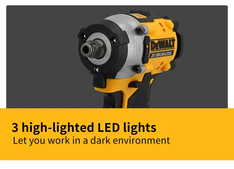 DEWALT-Compatible DCF921 | 20V Brushless Impact Wrench | LED Light