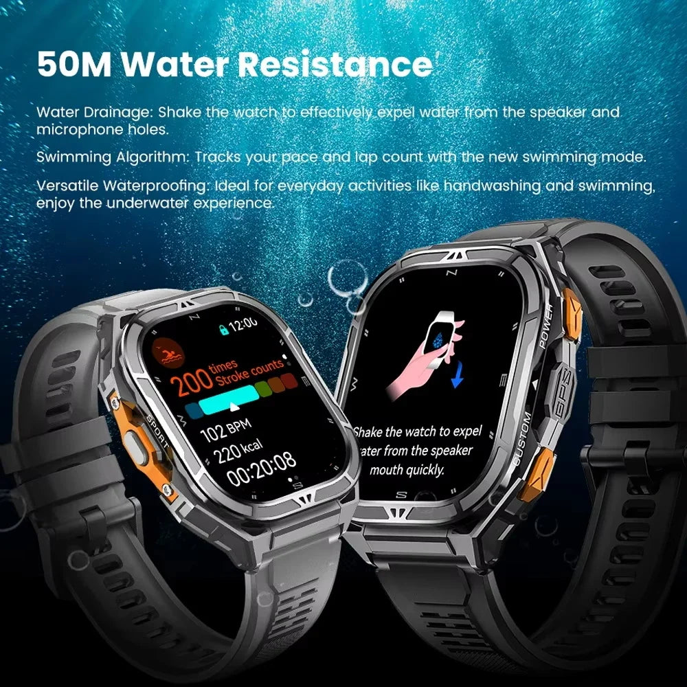 GPS Smartwatch 2026 | AMOLED 1.96" HD | Compass | 5ATM Waterproof | Bluetooth Calling | Men Sport | Smartwatch GPS 2026 | AMOLED 1.96" HD | Brújula | Resistente al Agua 5ATM | Llamadas Bluetooth | Deporte