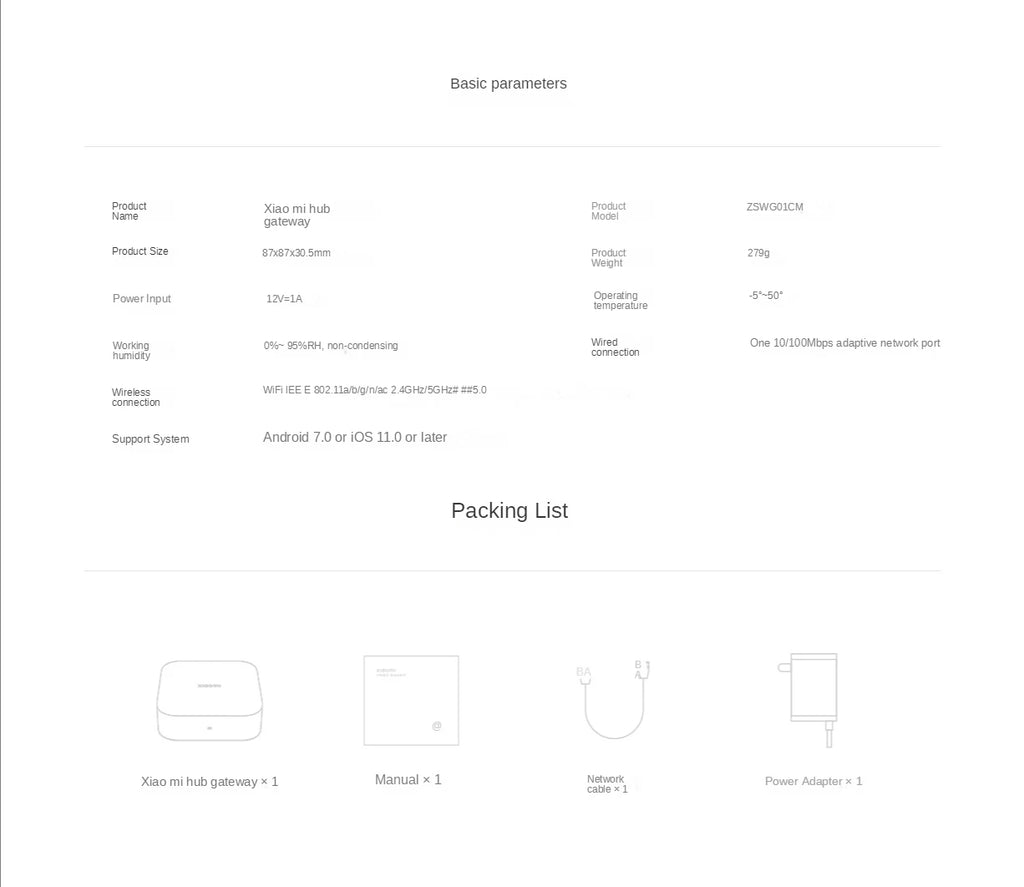 Xiaomi Mijia Smart Hub Gateway | WiFi 2.4G/5G + Bluetooth Mesh | Compatible con Mi Home