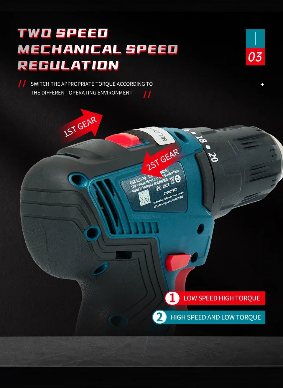 Bosch GSB 12V-30 | Cordless Drill Driver | EU/US Sets