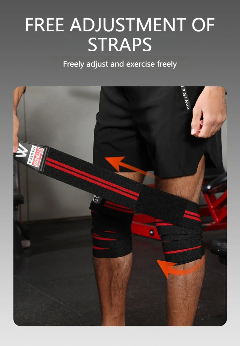 Dayselect Knee Wrap | Adjustable 200 × 8 cm Strap | 1 Piece