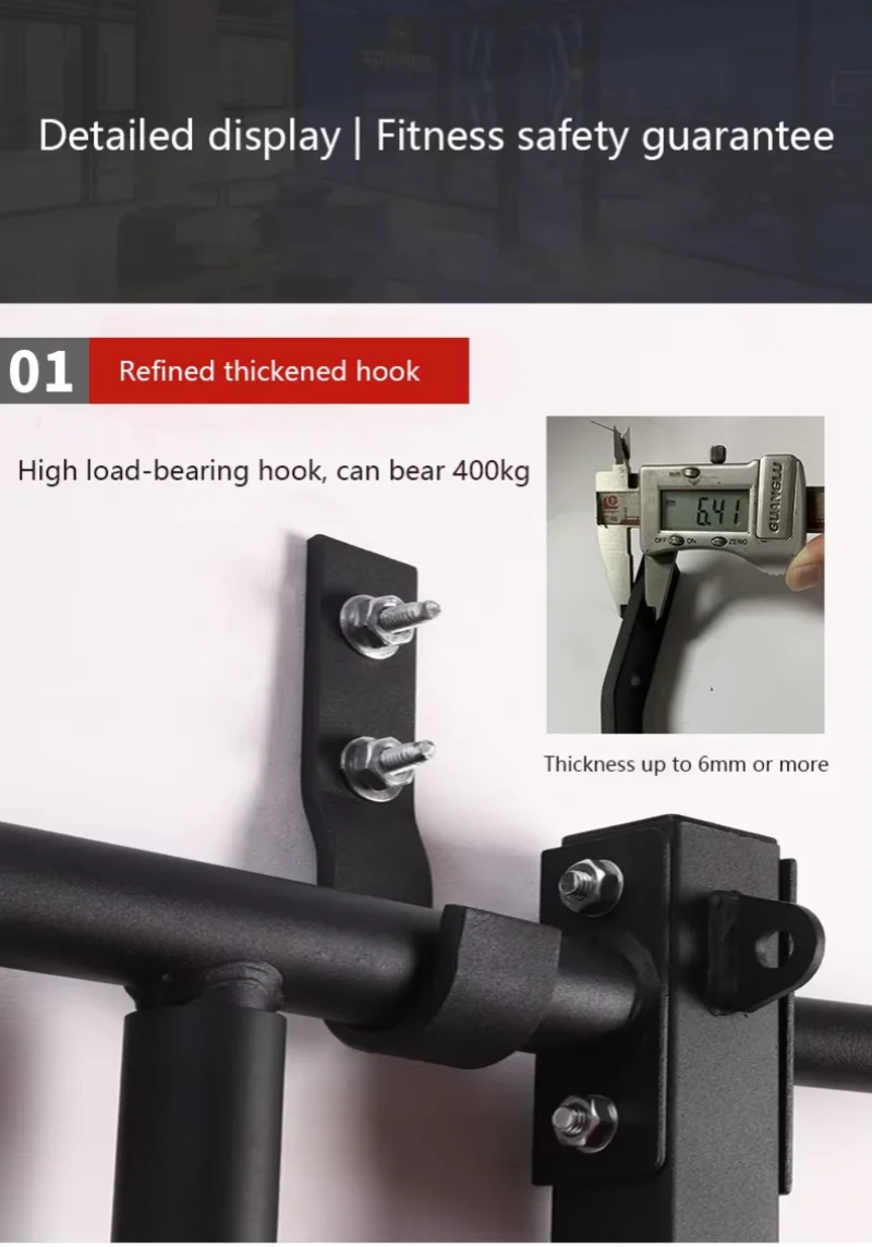 Wall Mounted Pull Up Bar | Multifunctional Home Gym Steel Bar | Chin-Up, Leg Raise & Core Training