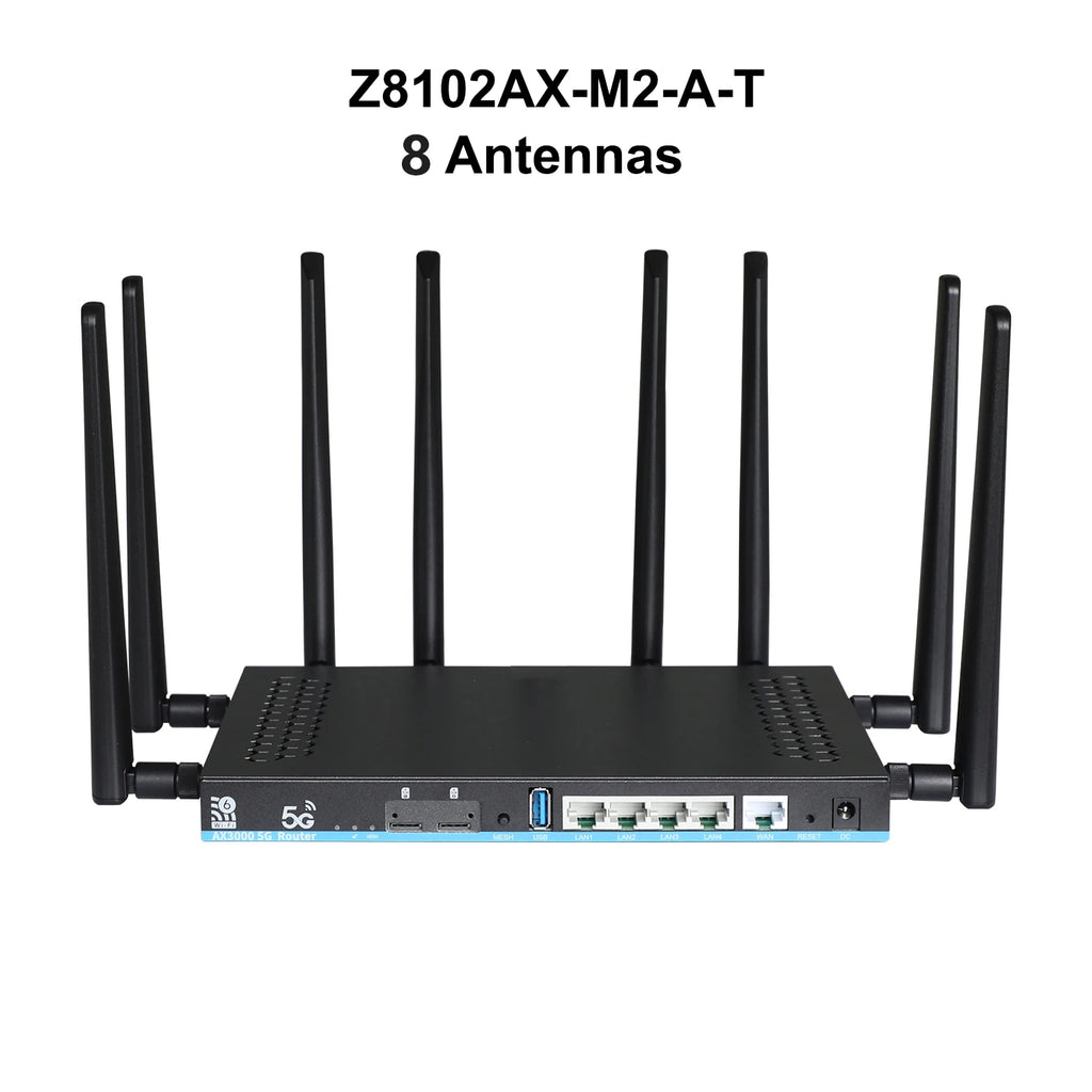 Router WiFi 6 5G AX3000 Dual SIM | Mesh 3000Mbps | DDR4 1GB | 12 Antenas MU-MIMO | OpenWrt | USB 3.0
