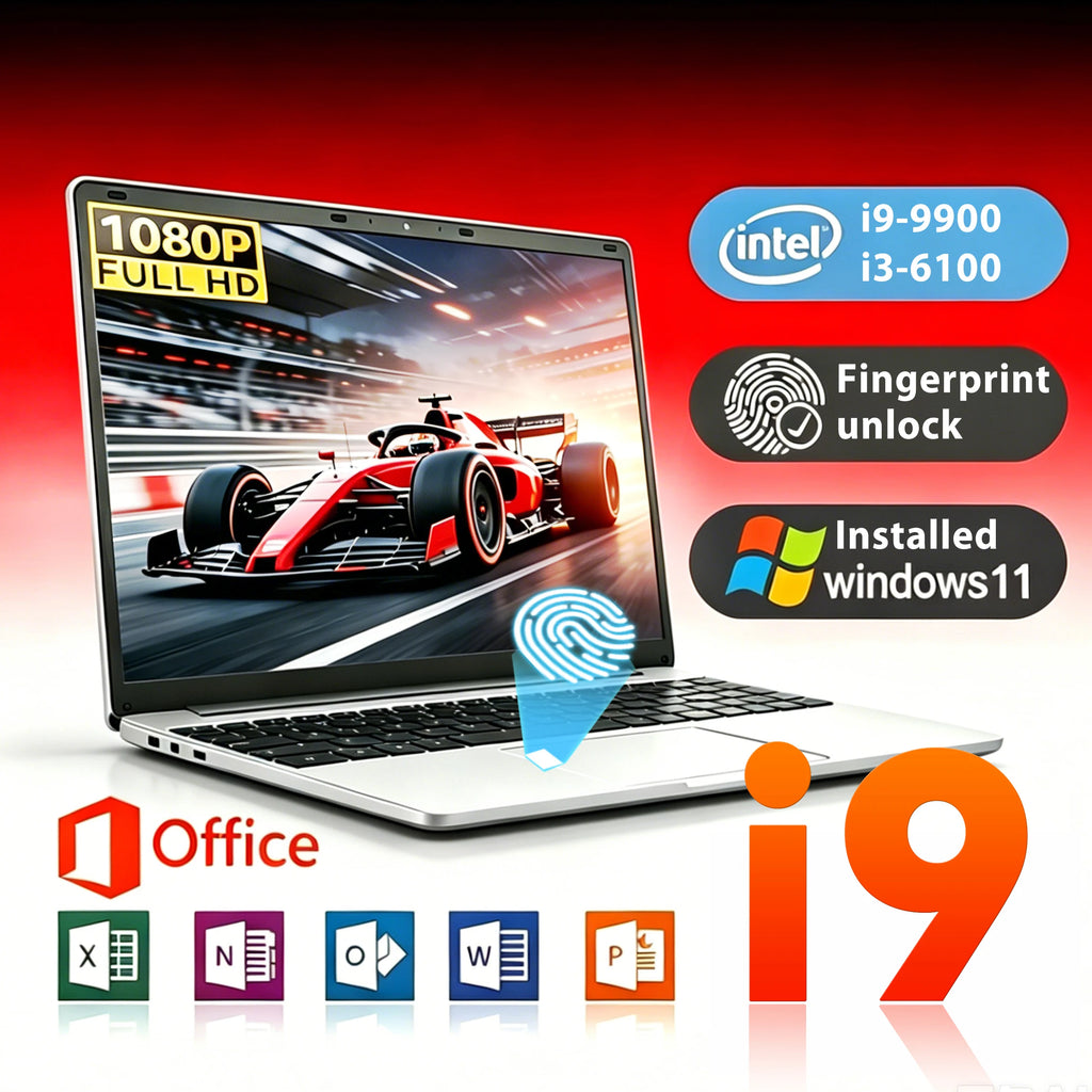 Erilles 15.6" Laptop Intel i9-9900 / i3-6100 | 16GB RAM | Windows 11 Pro | Fingerprint