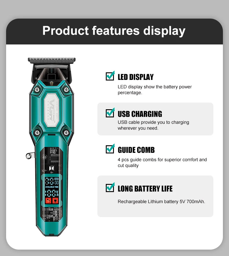 VGR V-600 / V-900 Hair Clipper & Trimmer | Grooming Set / Set de recortadoras VGR