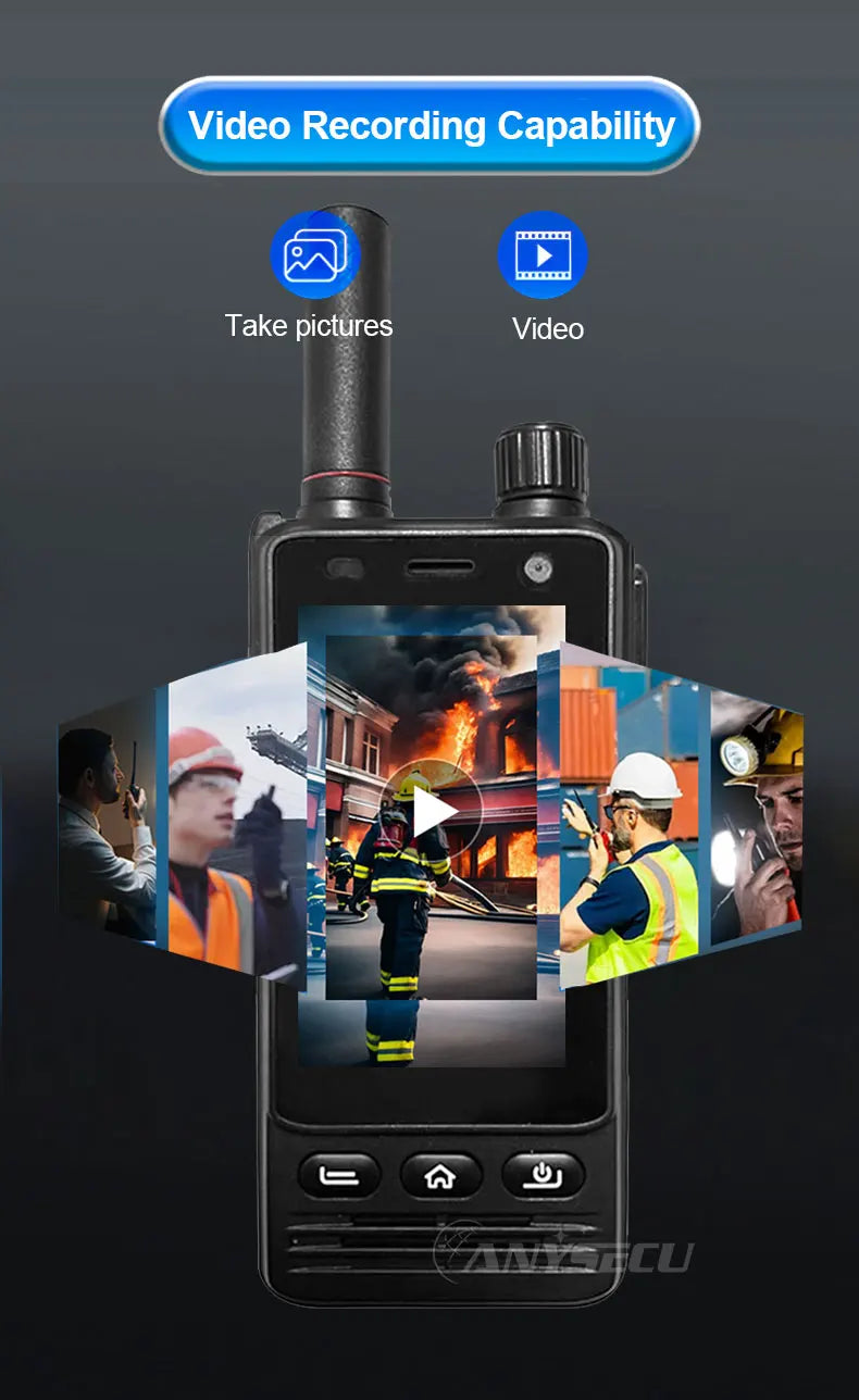ANYSECU W63 | Walkie Talkie 4G PTT IP68 NFC GPS | Zello RealPTT Android