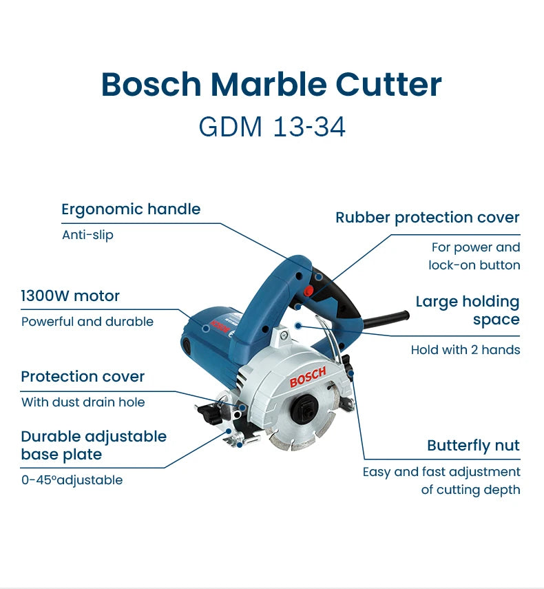 Bosch GDM 13-34 | 1300W Heavy-Duty Tile & Stone Saw
