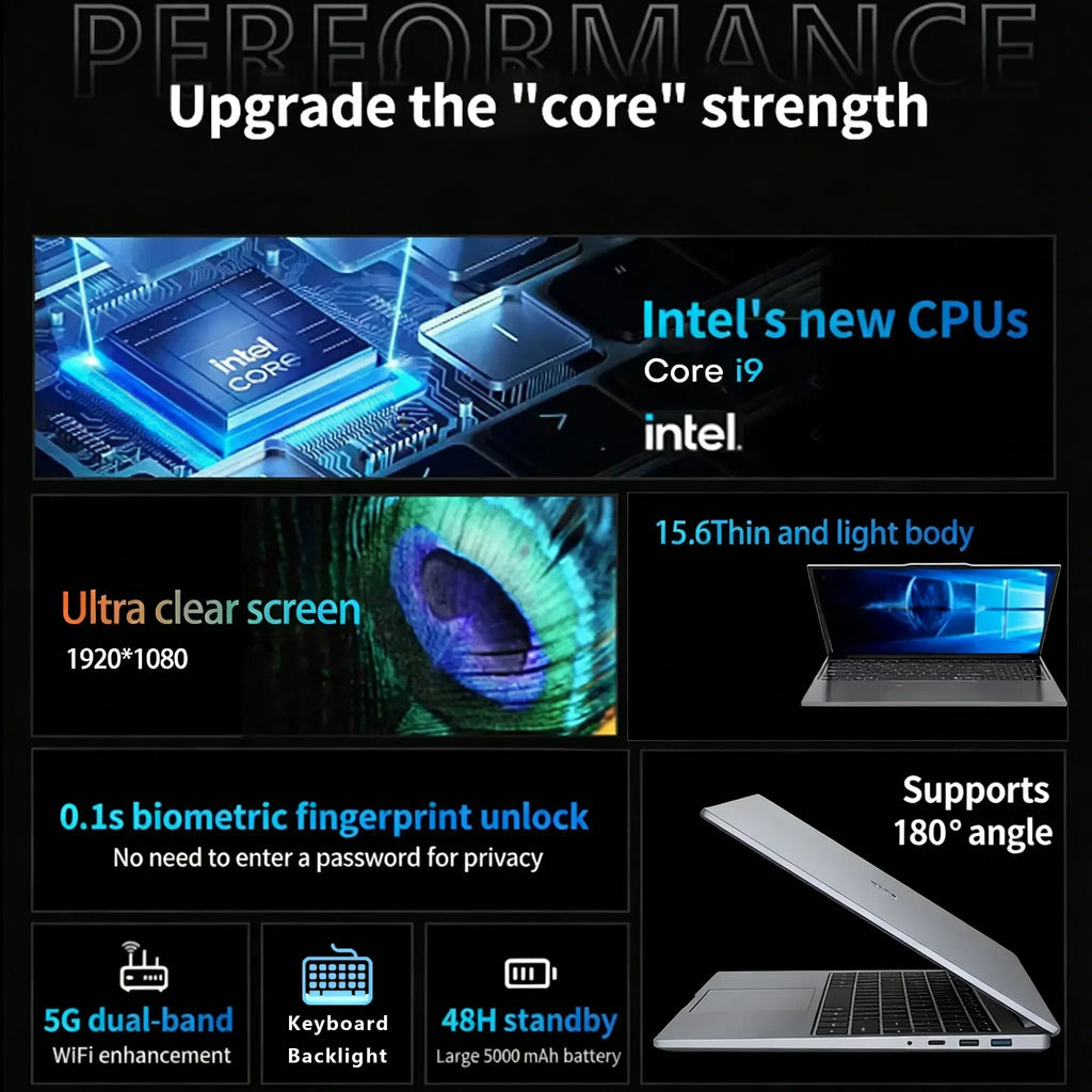 Laptop Intel Core i9-10980HK 16GB RAM SSD – Pantalla 15.6" FHD, Teclado Retroiluminado, Huella Digital, Windows 11