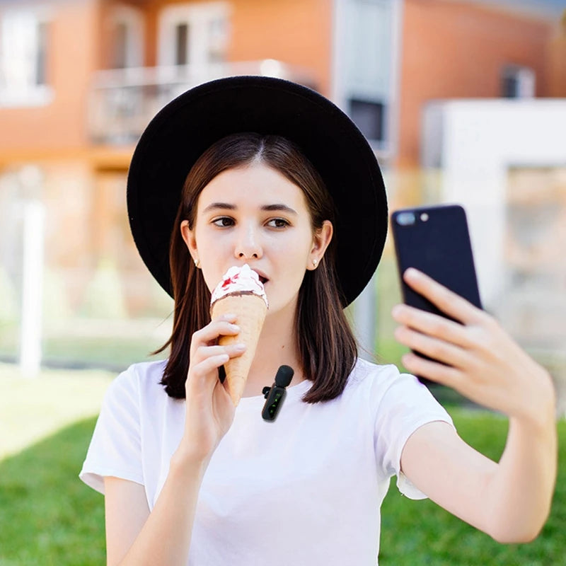 Wireless Lavalier Microphone | Rechargeable Clip-On Mic | iPhone & USB-C