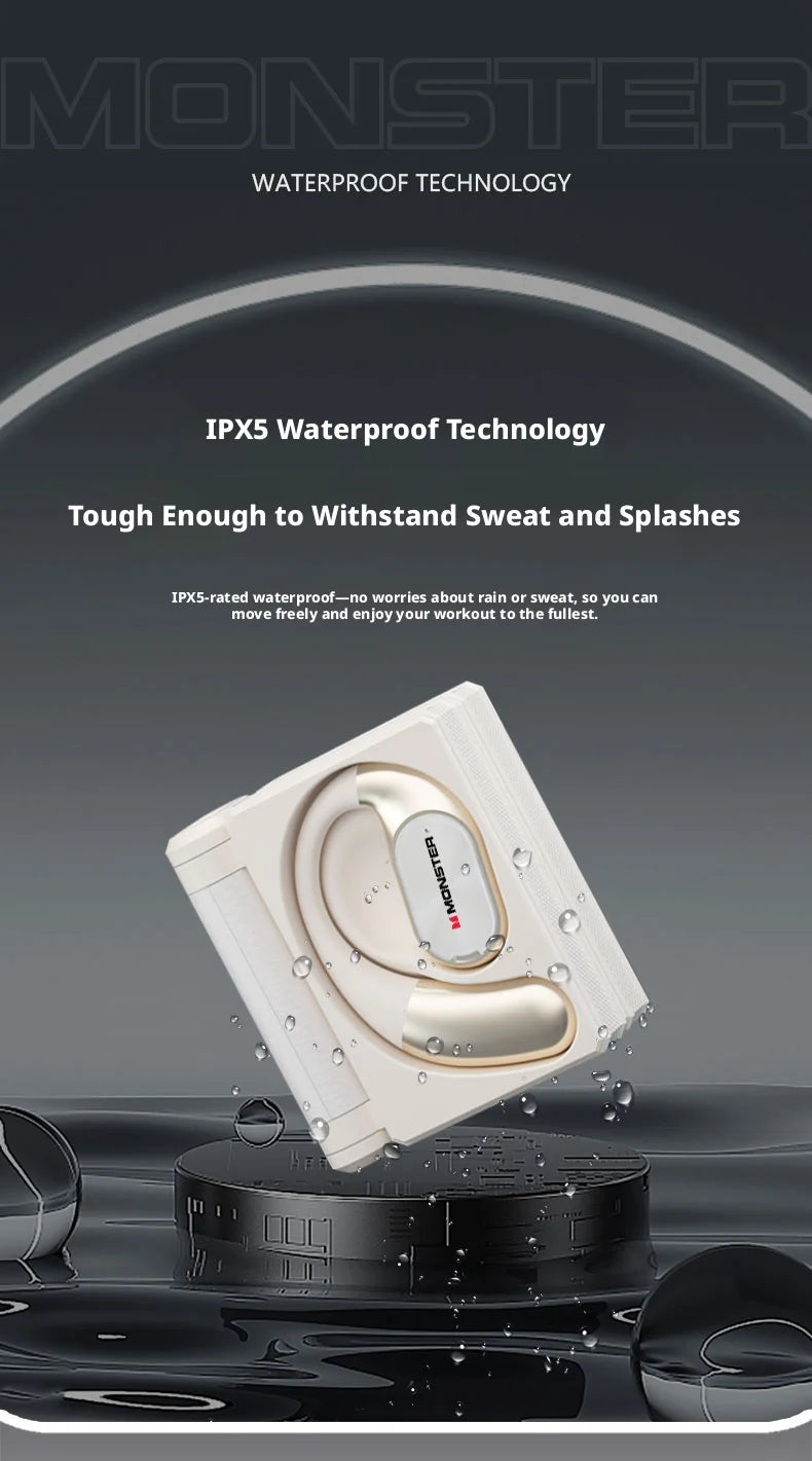 Monster AC530 - Auriculares Open Ear Bluetooth | OWS Ear Hook | Running y Fitness