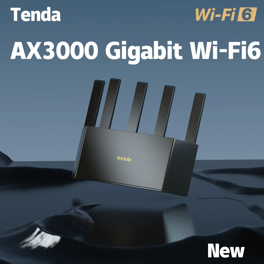 Tenda AX3000 Router WiFi 6 Mesh Gigabit | Doble Banda 2.4G/5GHz | 3000Mbps | OFDMA MU-MIMO | Hogar y Gaming